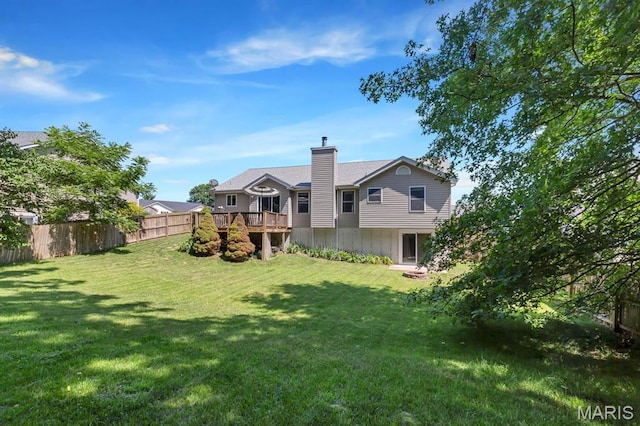 25 Saint Kathleen Ct, Troy, MO 63379 - back of house featuring a wooden deck and a chimney