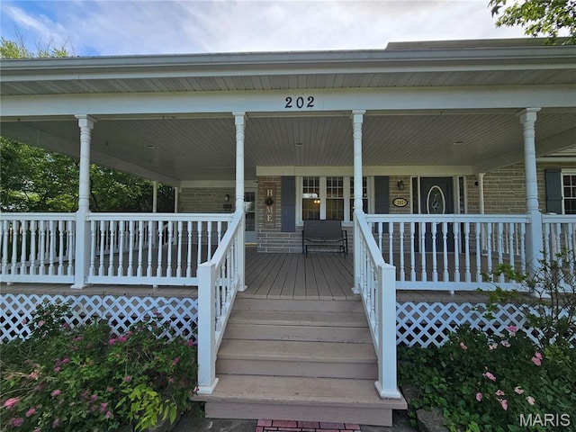202 Harris, Steeleville, IL 62288 - entrance to property with a porch and brick siding