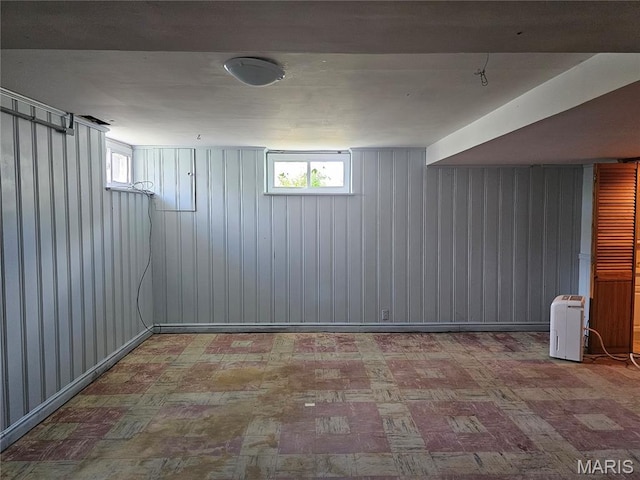 202 Harris, Steeleville, IL 62288 - basement featuring tile patterned floors and wood walls