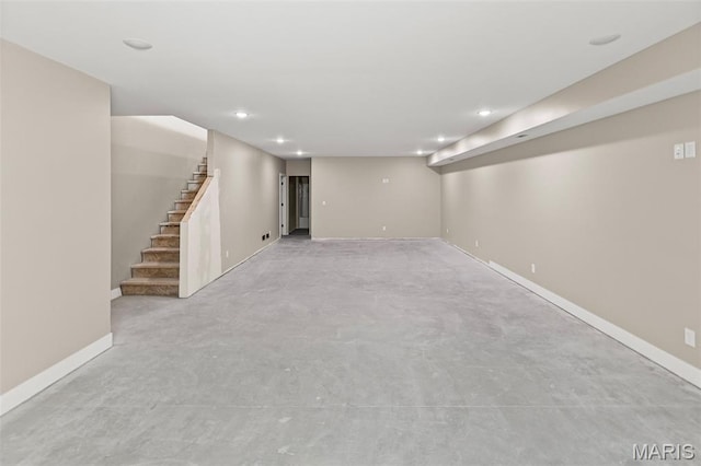 3131 Ashley Dr, Glen Carbon, IL 62034 - finished below grade area with stairs and recessed lighting