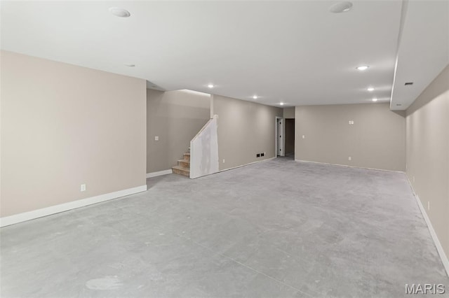 3131 Ashley Dr, Glen Carbon, IL 62034 - finished below grade area featuring stairs and recessed lighting