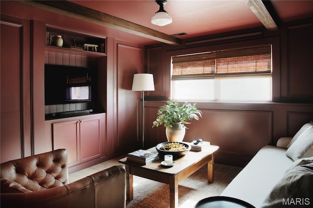 10 Marcus Dr, Saint Peters, MO 63376 - living area with beam ceiling
