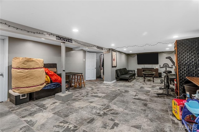 5211 Fletcher St, Jennings, MO 63136 - finished basement featuring recessed lighting