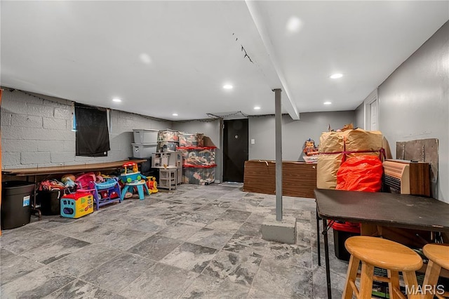 5211 Fletcher St, Jennings, MO 63136 - finished below grade area featuring recessed lighting