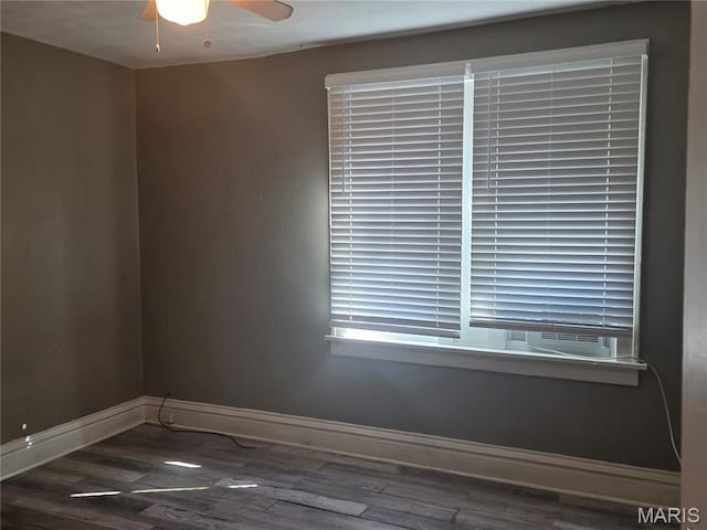 3421 Belt Ave, Saint Louis, MO 63120 - spare room featuring wood finished floors and a ceiling fan