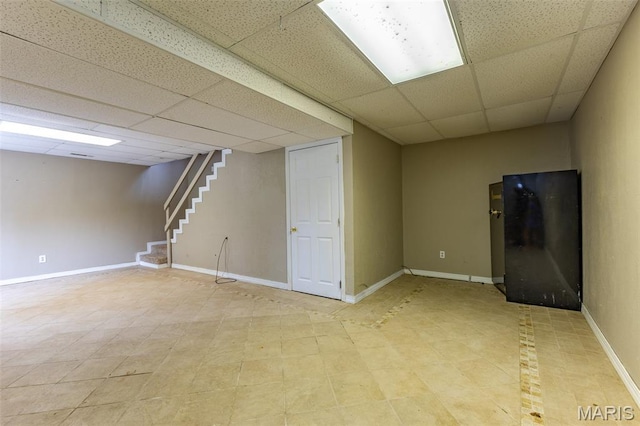 136 County Road 4415, Poplar Bluff, MO 63901 - finished below grade area with a drop ceiling and stairway