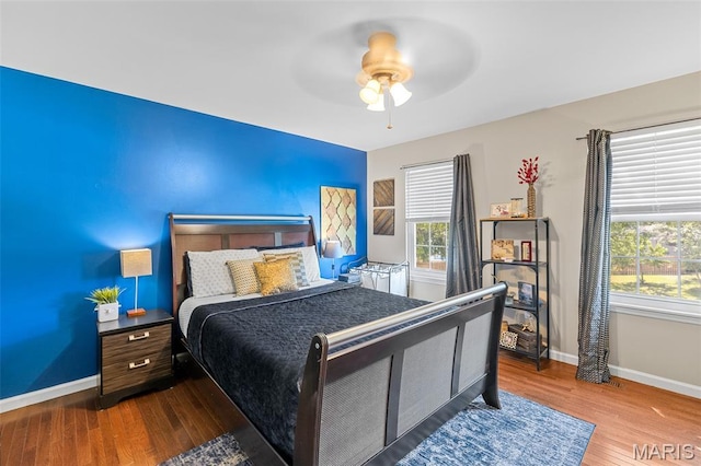 307 Blue Ridge Place Ct, Ballwin, MO 63011 - bedroom featuring wood finished floors and a ceiling fan
