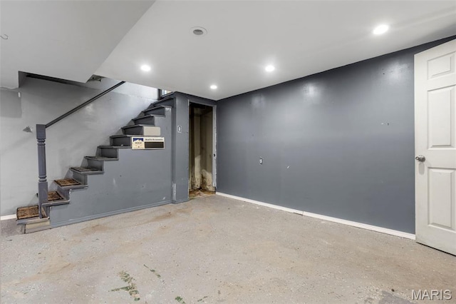 5311 Grove Ave, Ferguson, MO 63135 - finished basement with stairway and recessed lighting