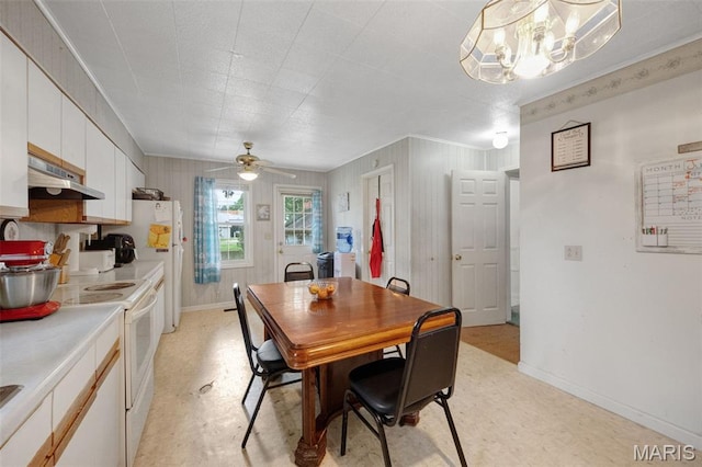 204 E Jefferson St, Potosi, MO 63664 - dining room with a ceiling fan, a chandelier, and light floors