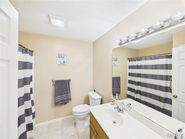 1110 State Highway Ad, Dexter, MO 63841 - bathroom featuring vanity, tile patterned floors, a textured ceiling, and curtained shower