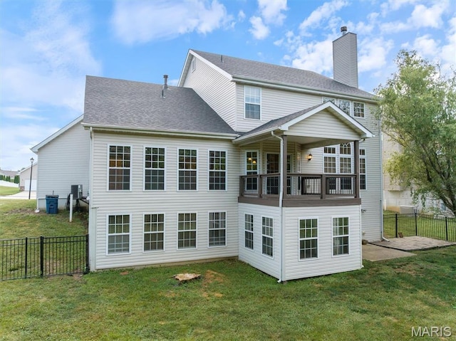 1305 Monarch Lake Ln, Shiloh, IL 62221 - rear view of property with a chimney