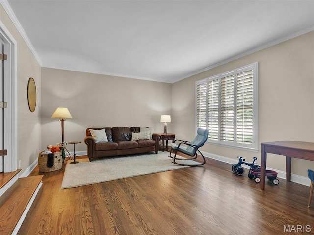 1571 Yarmouth Point Dr, Chesterfield, MO 63017 - living area featuring wood finished floors and ornamental molding