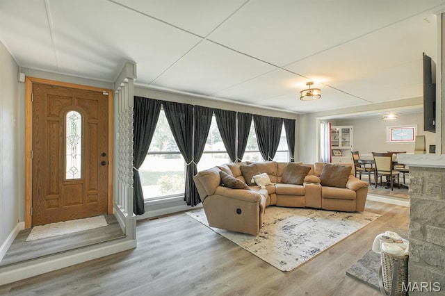 250 Hi Pointe Pl, East Alton, IL 62024 - living room with light wood-style flooring and baseboards