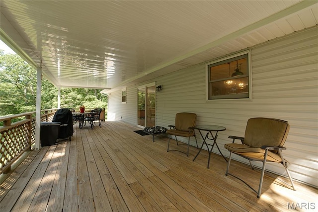 8870 State Road Nn, Cedar Hill, MO 63016 - wooden terrace with outdoor dining space