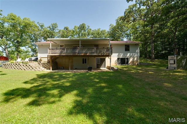 8870 State Road Nn, Cedar Hill, MO 63016 - back of property featuring a yard, a deck, and a patio area