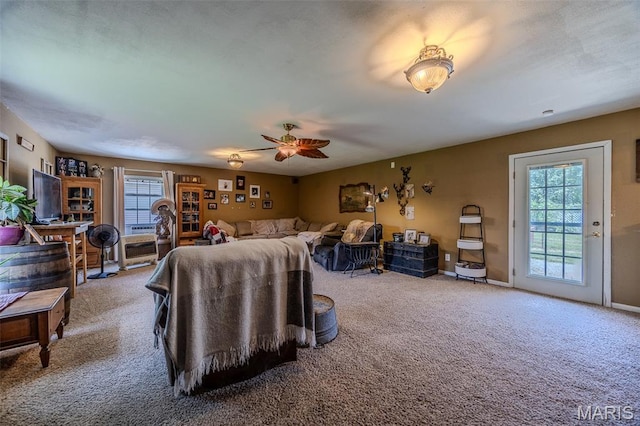 30053 Emily Ln, Lebanon, MO 65536 - living area featuring carpet flooring, plenty of natural light, and a ceiling fan