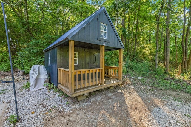112 Dale Dr, Hillsboro, MO 63050 - view of outbuilding with a forest view