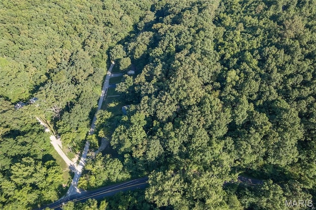 112 Dale Dr, Hillsboro, MO 63050 - aerial view of property and surrounding area with a heavily wooded area