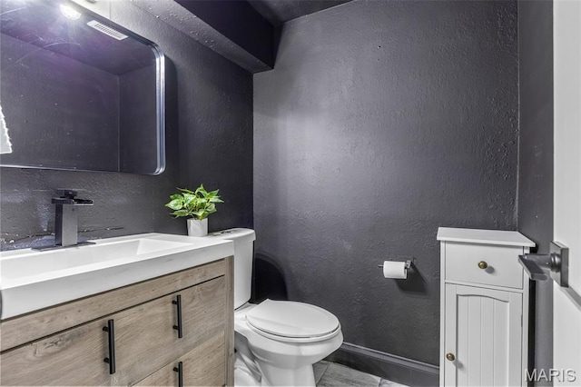 112 Dale Dr, Hillsboro, MO 63050 - half bath with vanity and a textured wall