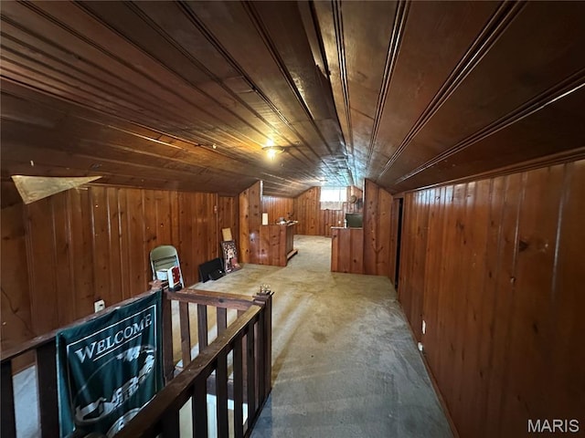 720 Tiffin Ave, Ferguson, MO 63135 - additional living space with wooden walls, lofted ceiling, and wood ceiling