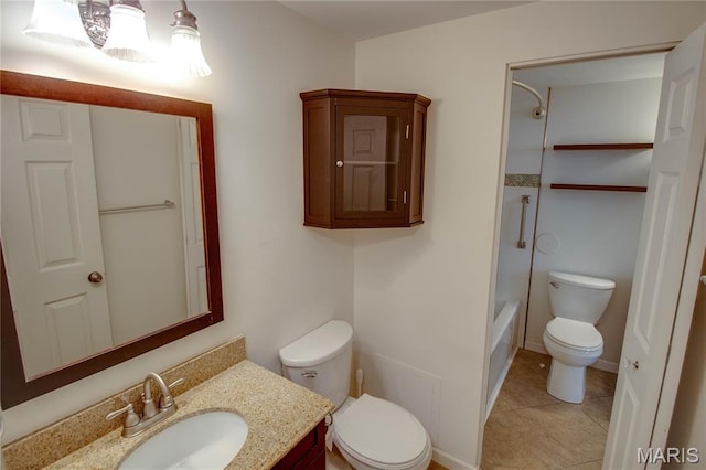 417 Prospect St Unit A, Alton, IL 62002 - full bath with vanity, shower / bath combination, and tile patterned floors
