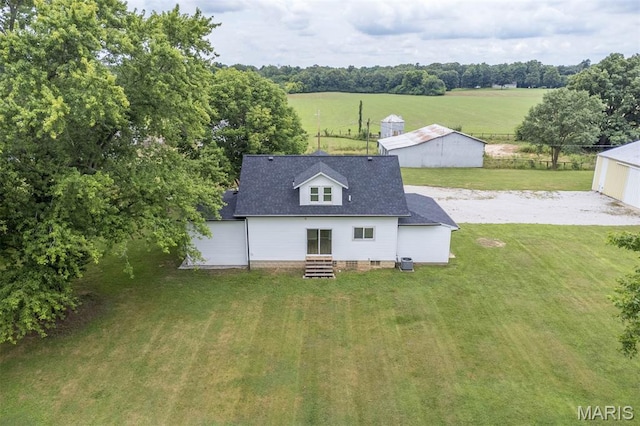 18347 Windy Hill Rd, Staunton, IL 62088 - rear view of property featuring a yard, entry steps, and a rural view