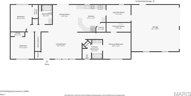 1518 Old Ripley Rd, Sorento, IL 62086 - view of home floor plan