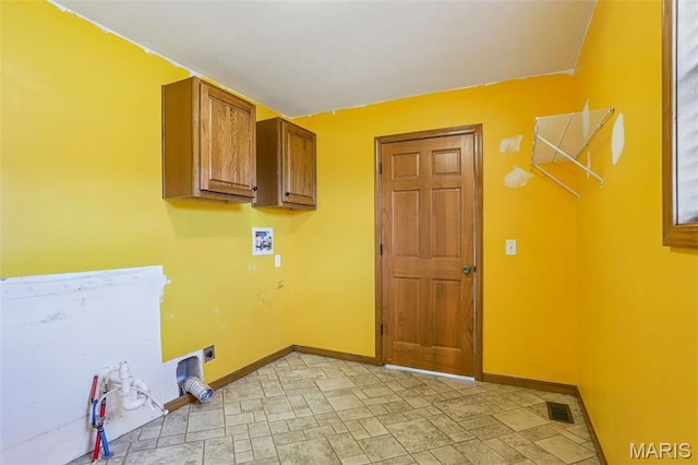 1518 Old Ripley Rd, Sorento, IL 62086 - laundry room with cabinet space, hookup for an electric dryer, and washer hookup