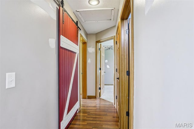 1518 Old Ripley Rd, Sorento, IL 62086 - hallway with wood finished floors and a barn door