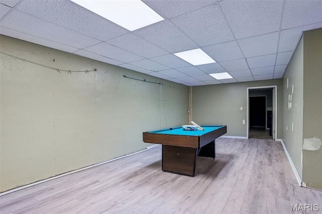 1518 Old Ripley Rd, Sorento, IL 62086 - playroom with wood finished floors, pool table, and a drop ceiling