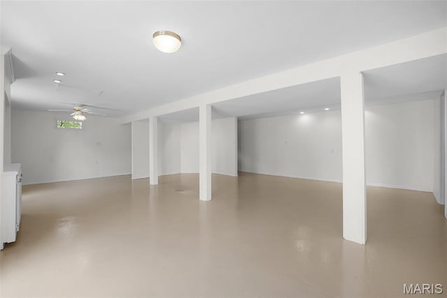 114 Macarthur St, New Haven, MO 63068 - below grade area featuring ceiling fan