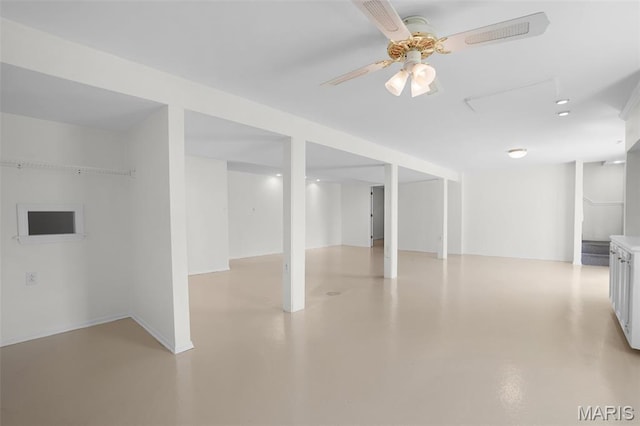 114 Macarthur St, New Haven, MO 63068 - finished basement with a ceiling fan