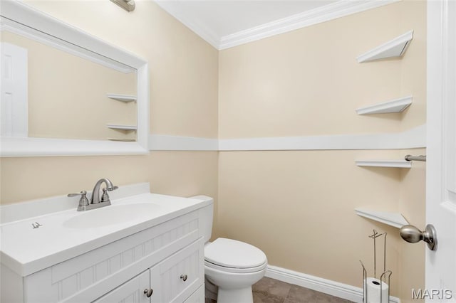 2601 Brookfield Ct, Columbia, IL 62236 - half bath with vanity and ornamental molding