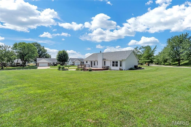 2601 Brookfield Ct, Columbia, IL 62236 - view of grassy yard with a wooden deck