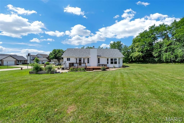 2601 Brookfield Ct, Columbia, IL 62236 - rear view of property with a deck and a lawn