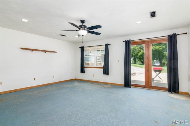 2364 Marine Rd, Highland, IL 62249 - spare room with ceiling fan, recessed lighting, and finished concrete flooring