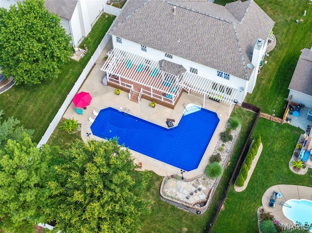 7742 Ardmore Dr, Ofallon, MO 63368 - aerial view of property and surrounding area featuring a pool area