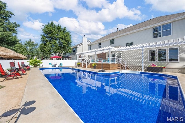 7742 Ardmore Dr, Ofallon, MO 63368 - view of swimming pool with a pergola and a patio area