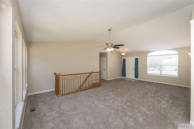 563 Great Plains Dr, House Springs, MO 63051 - carpeted spare room with ceiling fan and vaulted ceiling