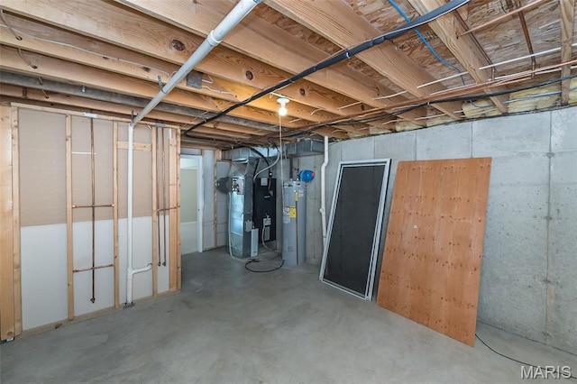 563 Great Plains Dr, House Springs, MO 63051 - unfinished basement with electric water heater and heating unit