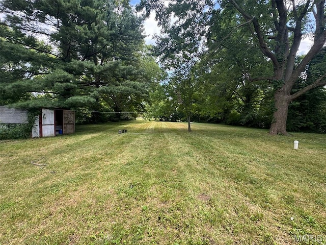 6 Maple Dr, Caseyville, IL 62232 - view of grassy yard with a storage shed