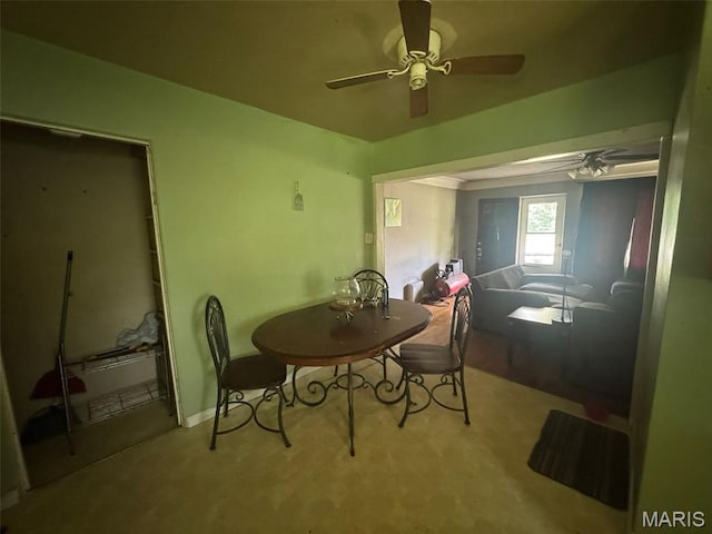6 Maple Dr, Caseyville, IL 62232 - dining area featuring a ceiling fan