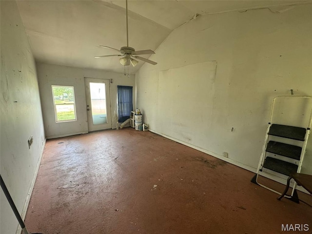 6 Maple Dr, Caseyville, IL 62232 - unfurnished room with lofted ceiling and ceiling fan