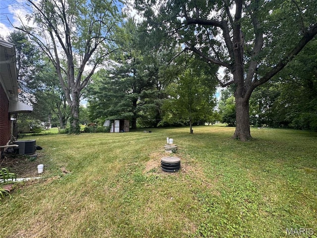 6 Maple Dr, Caseyville, IL 62232 - view of green lawn with a shed