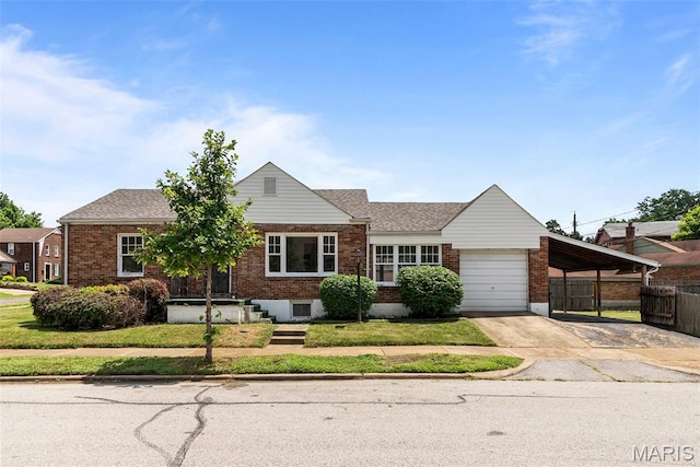 6736 Julian Ave, University City, MO 63130 - view of front of property with brick siding, concrete driveway, and a garage
