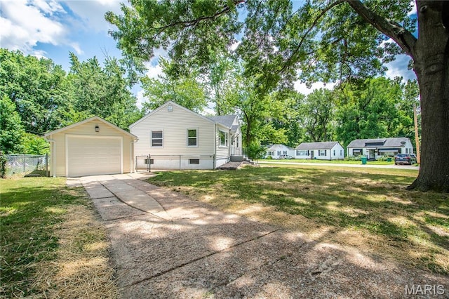1900 Owen Dr, Hanley Hills, MO 63133 - view of side of home featuring an outbuilding, a detached garage, and driveway