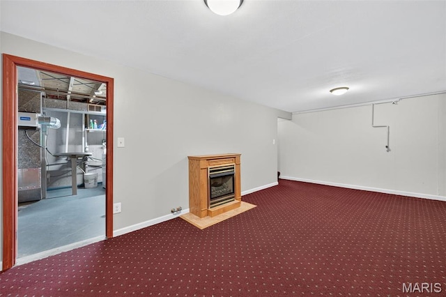 10564 Mert Ave, Saint Ann, MO 63074 - basement with carpet floors and a fireplace with flush hearth