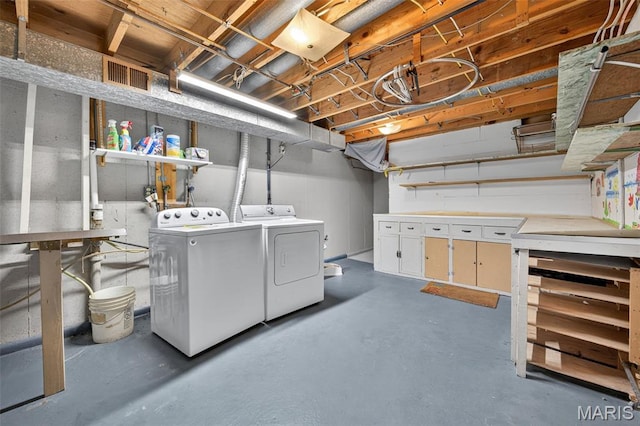 10564 Mert Ave, Saint Ann, MO 63074 - unfinished basement with washing machine and dryer