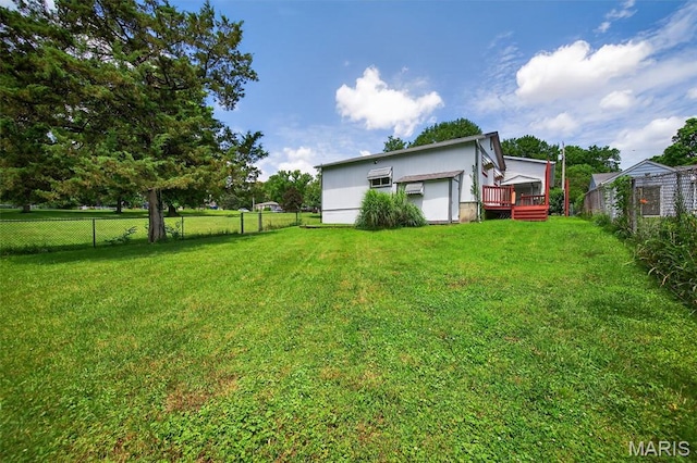 10564 Mert Ave, Saint Ann, MO 63074 - fenced backyard featuring a deck
