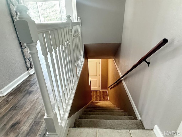 885 Oak Pass Ln, Sullivan, MO 63080 - stairs featuring wood finished floors and baseboards